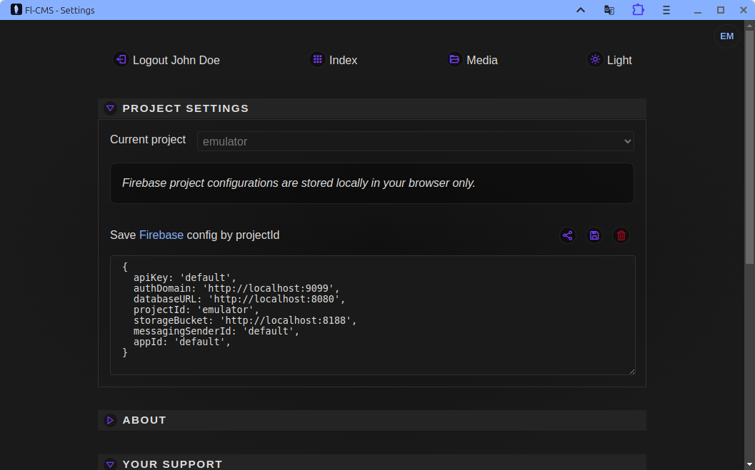Firelighter CMS - Screenshot 2 showing product features and functionality