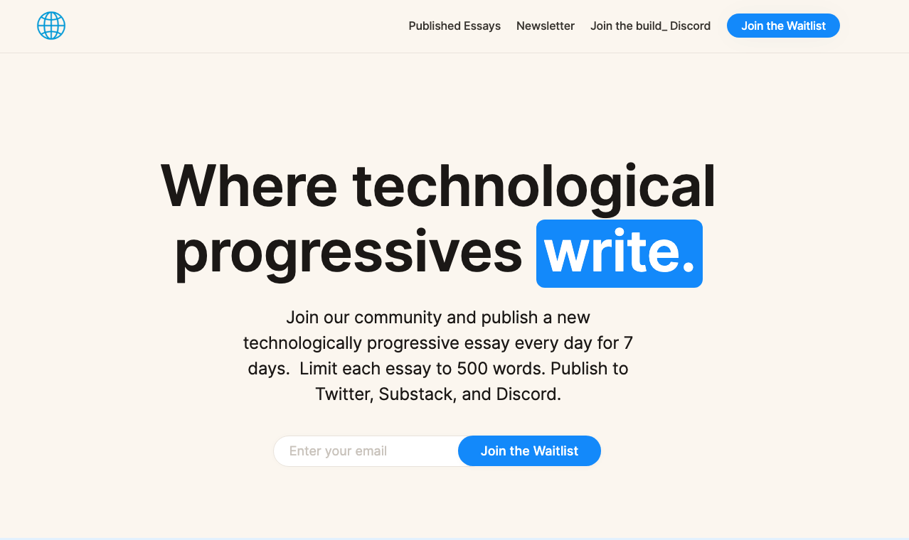 The Tech Progressive Writing Challenge gallery image