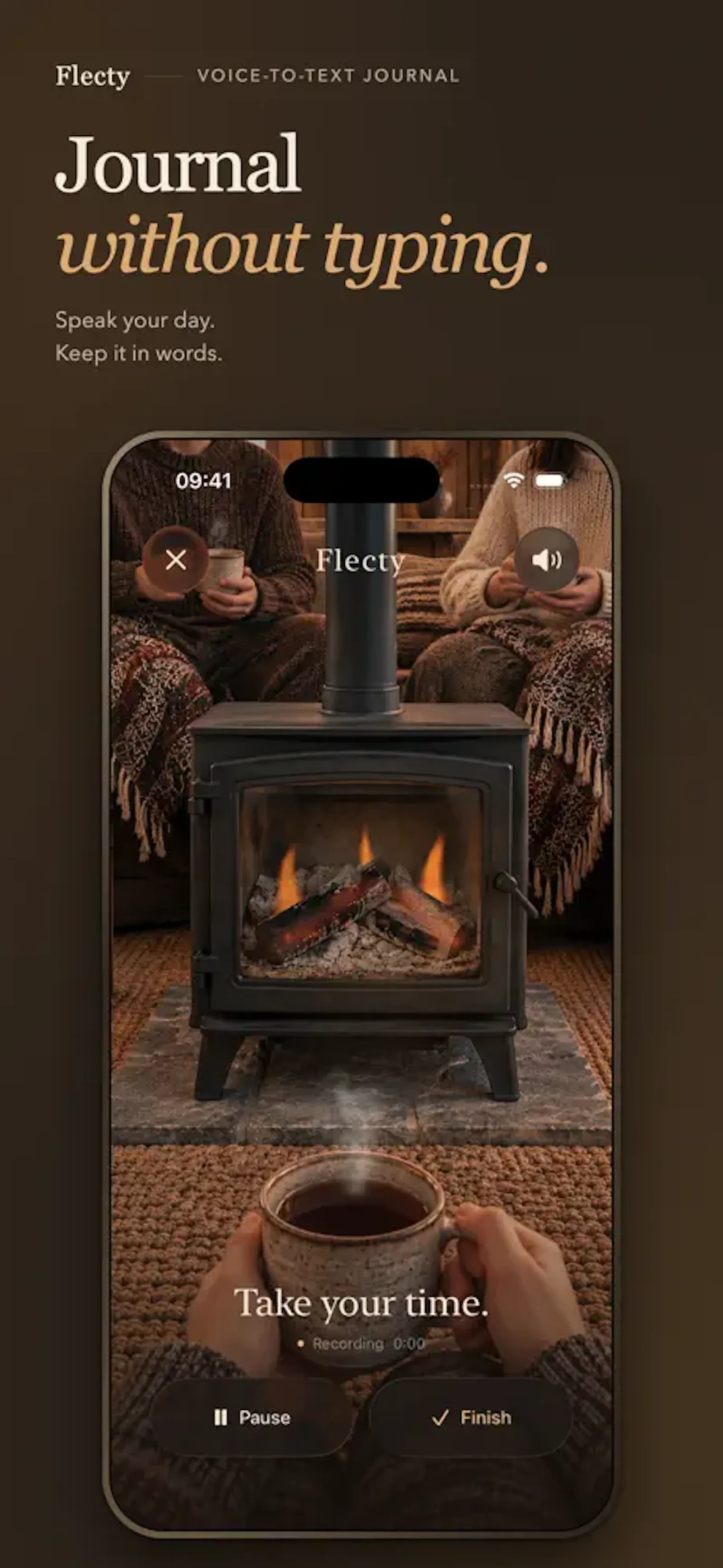 Flecty - voice journal app screenshot 1