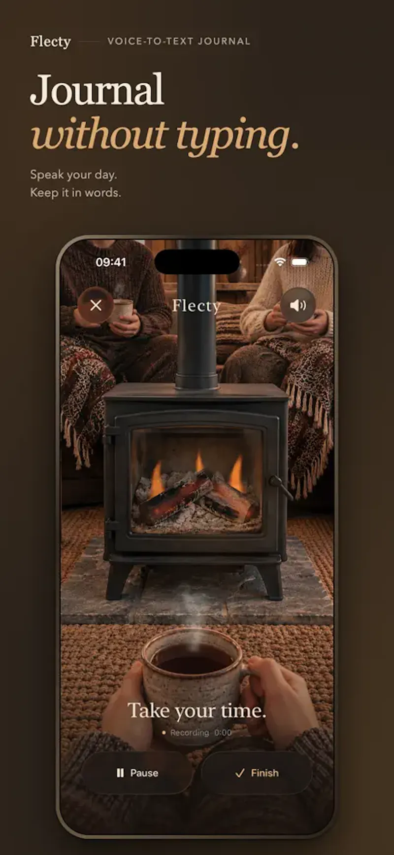 Flecty - voice journal app screenshot 1