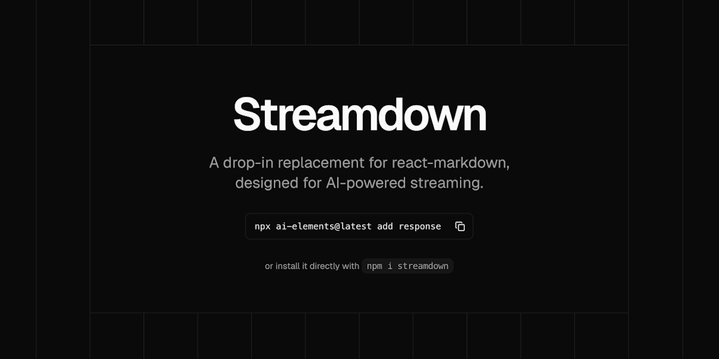 Streamdown by Vercel