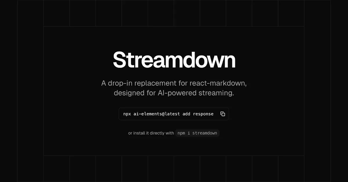 Streamdown by Vercel