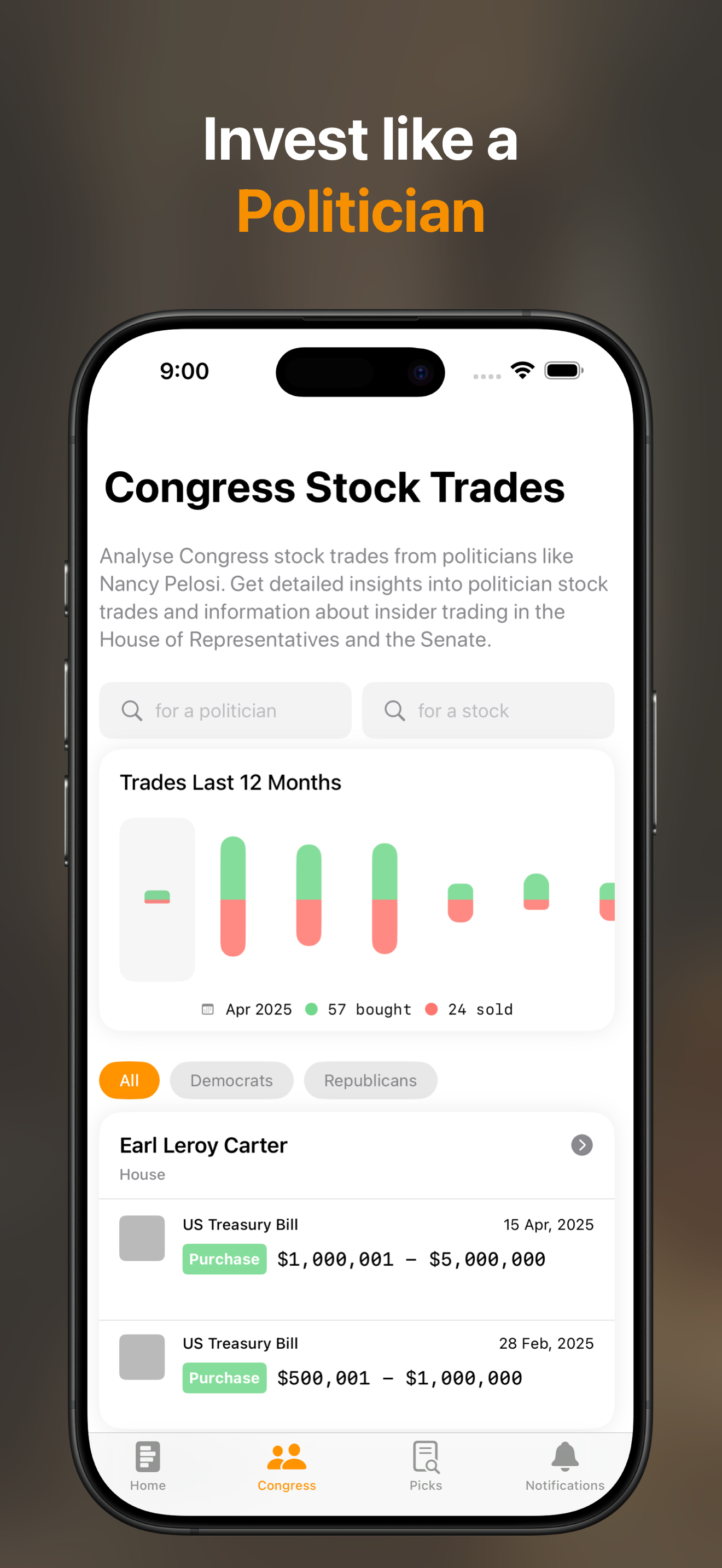Stock Insider — Track Congress gallery image
