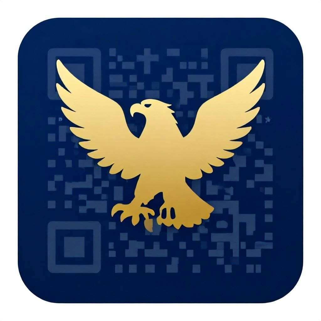 **QRON American Eagle Seal** - Product Hunt launch logo