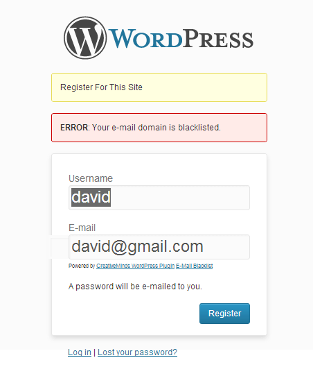 Plugin Blacklist Pendaftaran E -mel WP media 2