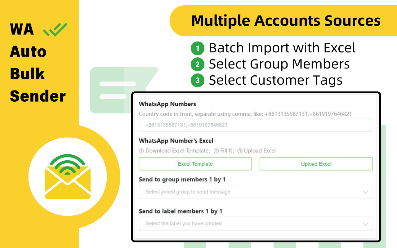 WASender - Free WhatsApp Bulk Sender - Main product screenshot demonstrating key features and user interface