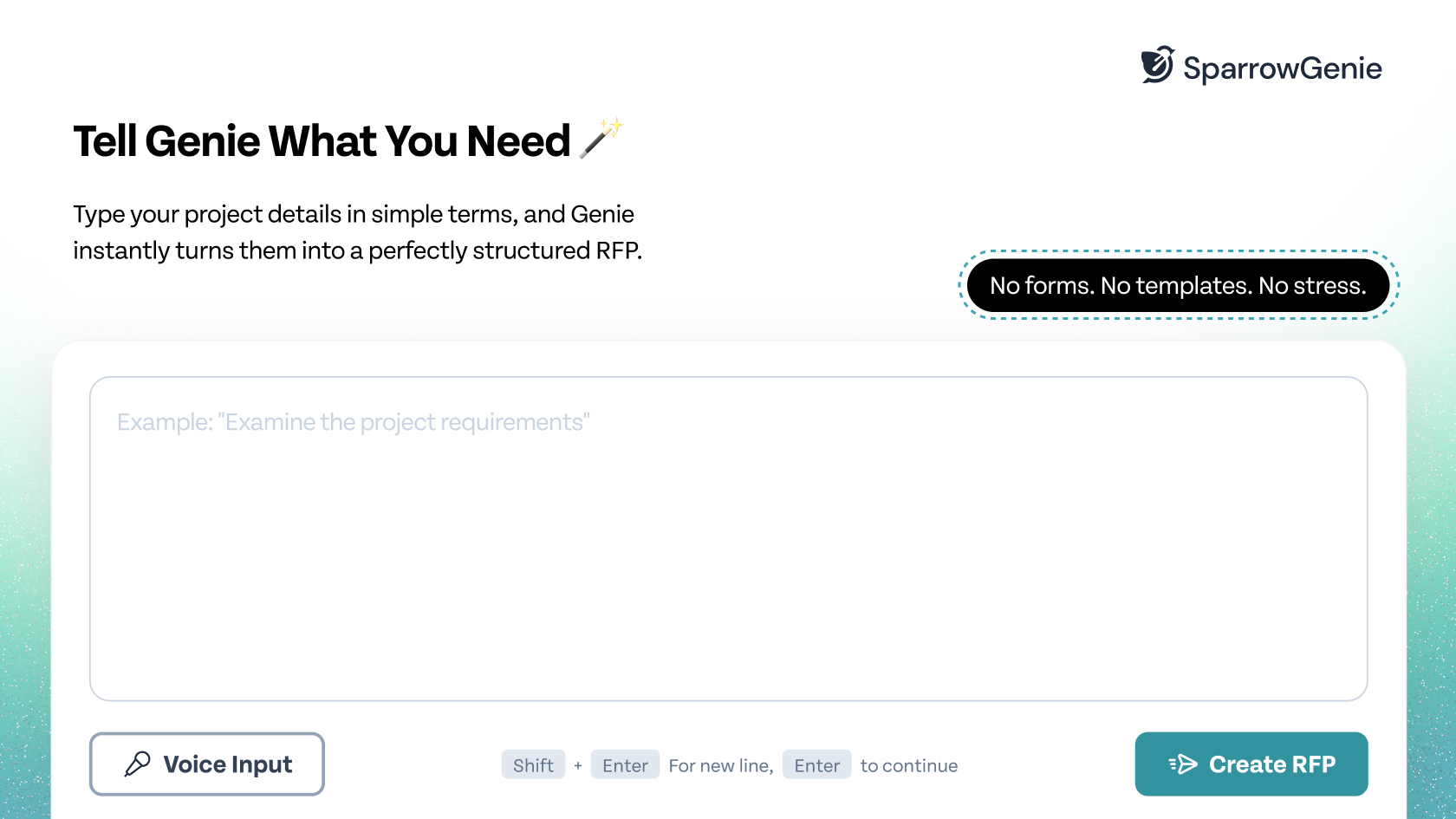Free RFP Generator by SparrowGenie gallery image