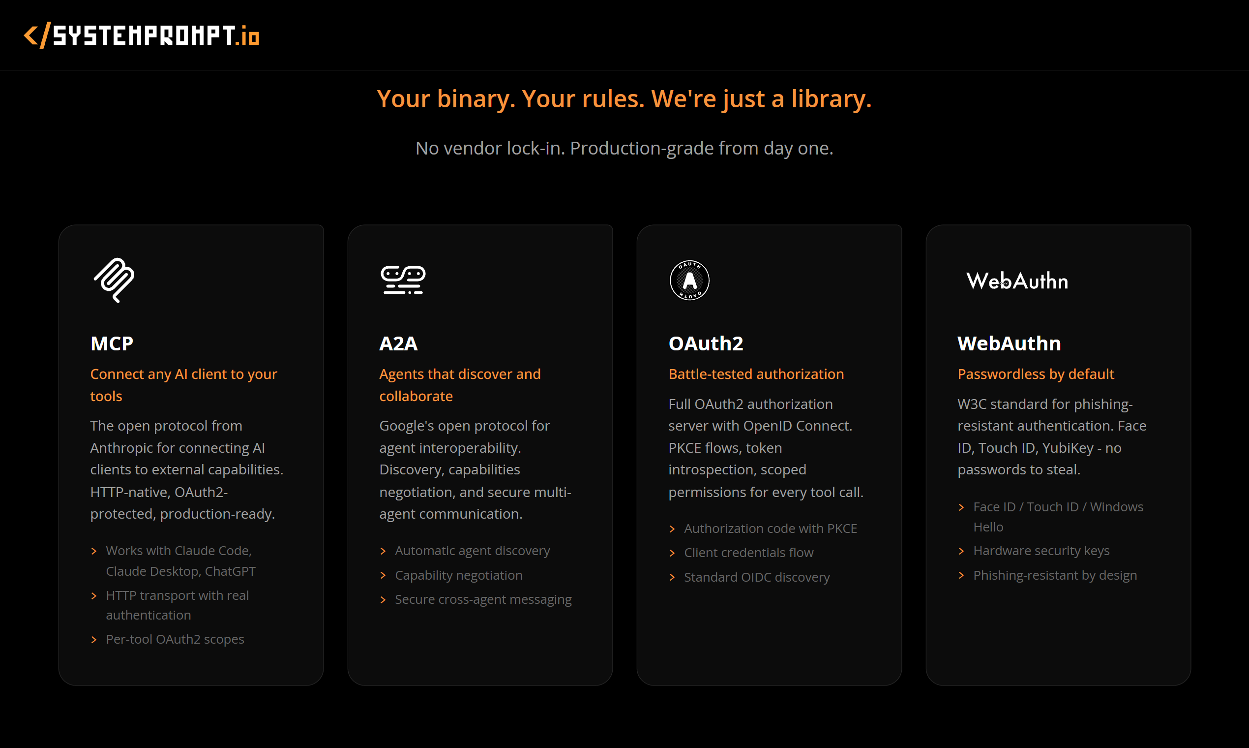 systemprompt - AI Agent Infrastructure - Screenshot 3 showing product features and functionality