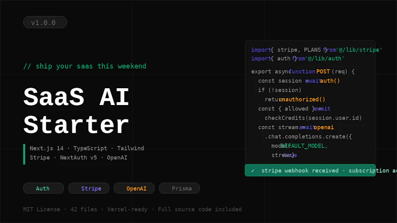 SaaS AI Starter screenshot 1