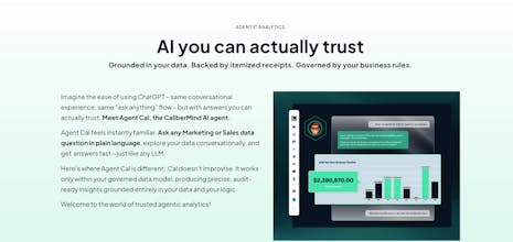 CaliberMind Agentic Analytics Agent Cal gallery image