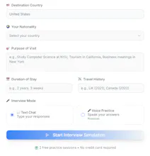 US Visa Interviews with AI gallery image