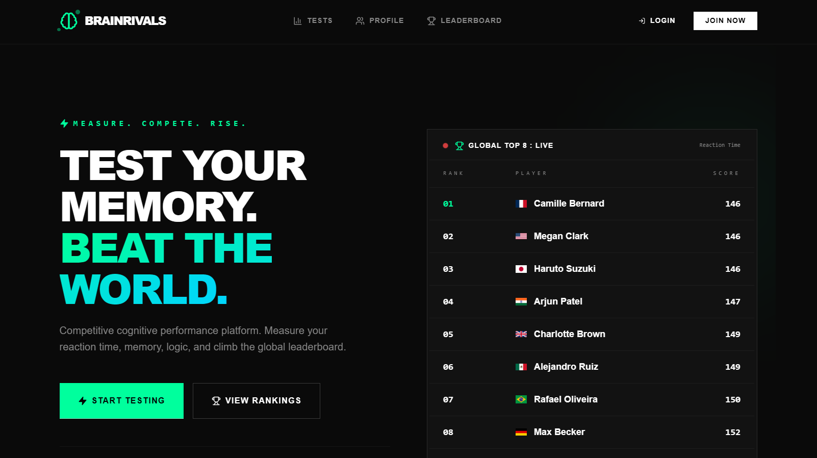 Brain Rivals - Main product screenshot demonstrating key features and user interface