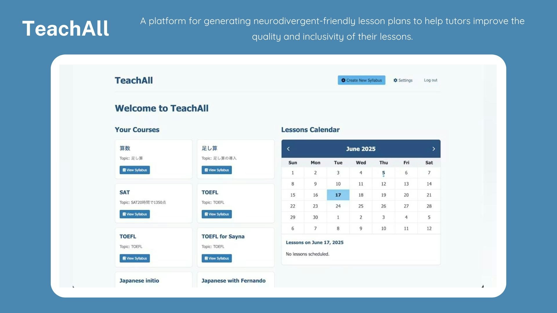 TeachAII - Main product screenshot demonstrating key features and user interface