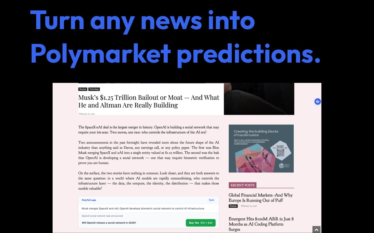 PolyTell: Read News. See the Odds gallery image