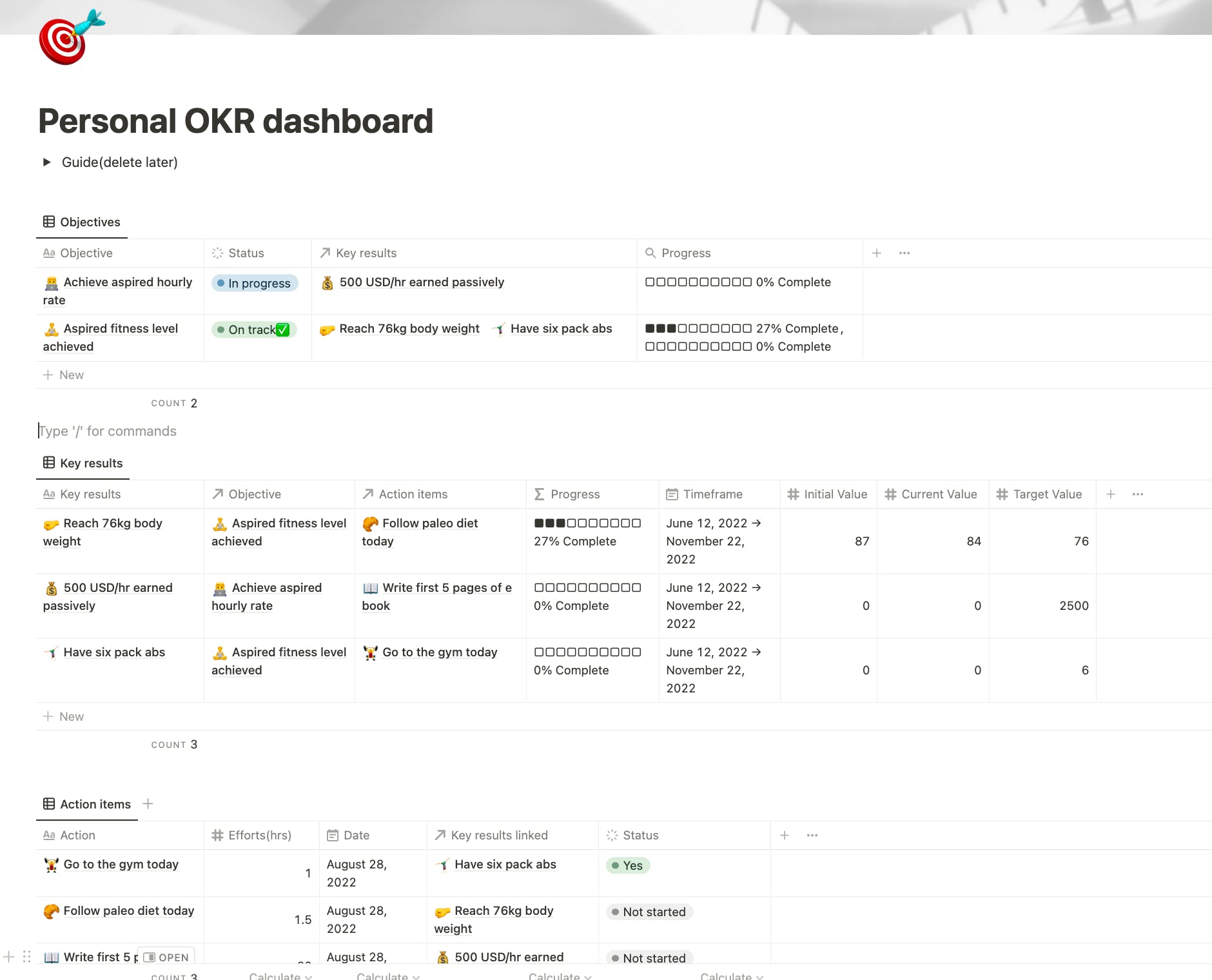 Personal OKR dashboard media 1