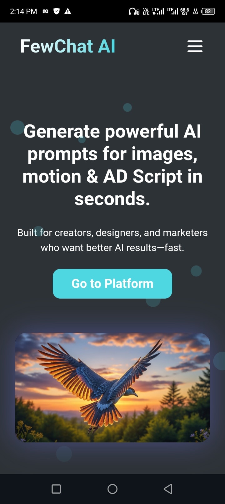 FewChat AI  - Main product screenshot demonstrating key features and user interface
