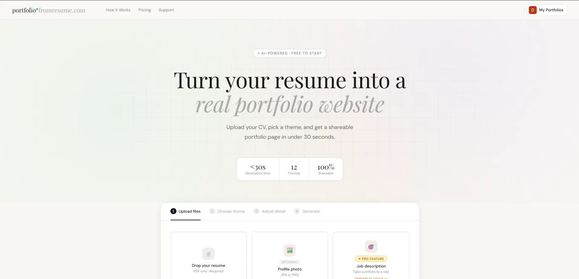 Portfolio From Resume product banner