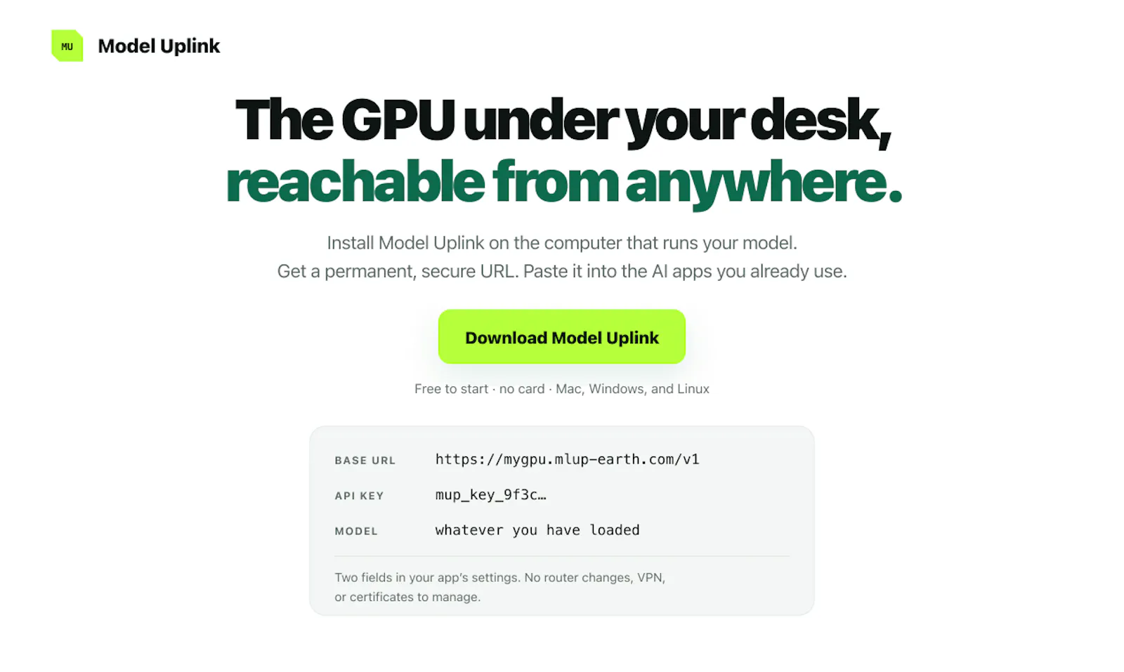 Model Uplink screenshot 1