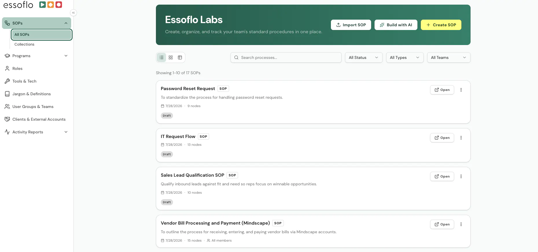 Essoflo SOP Builder gallery image