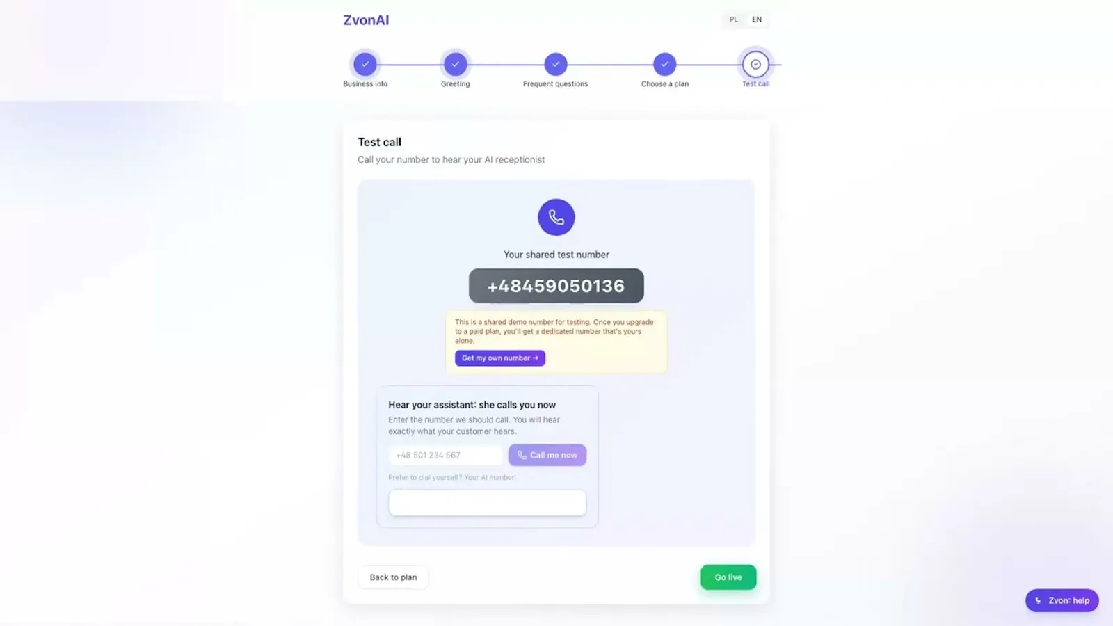 ZvonAI screenshot 1 (video preview)