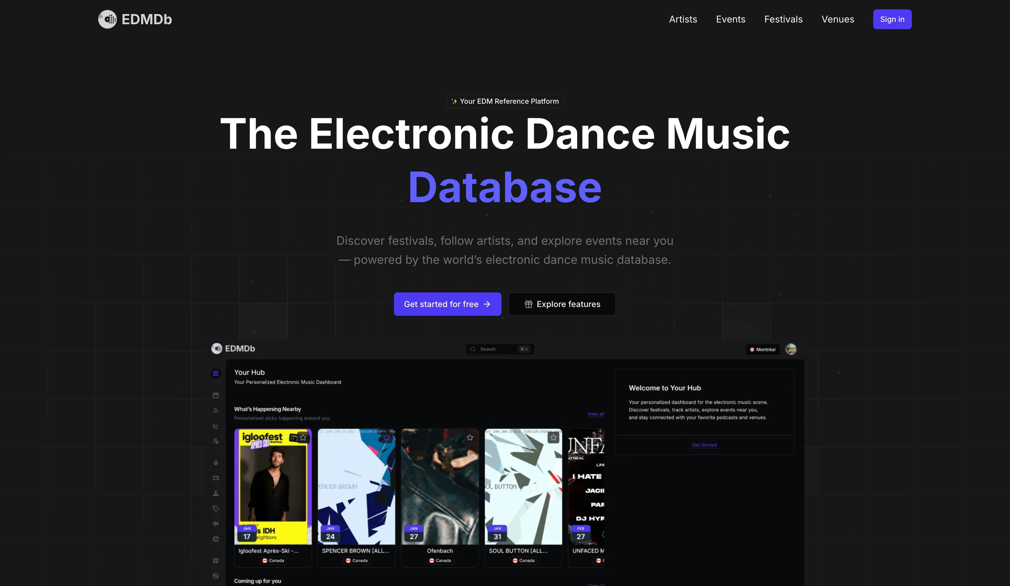 EDMDb (formerly BeatPlatform) - Main product screenshot demonstrating key features and user interface