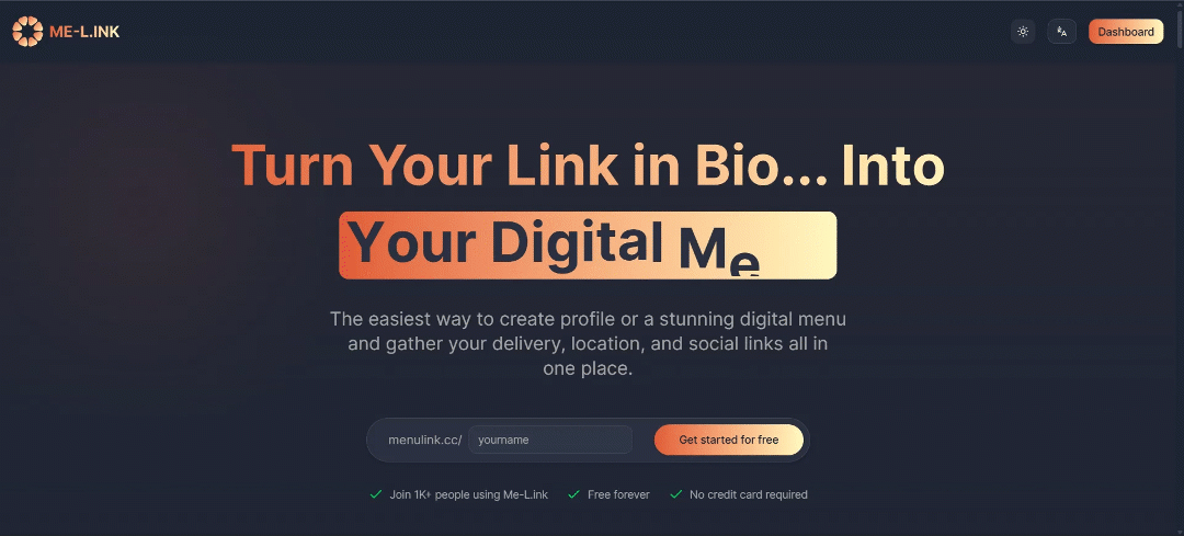 ME-L.INK - Main product screenshot demonstrating key features and user interface