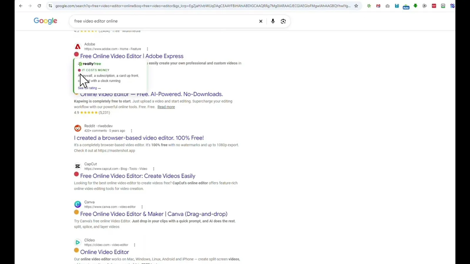 ReallyFree screenshot 1 (video preview)