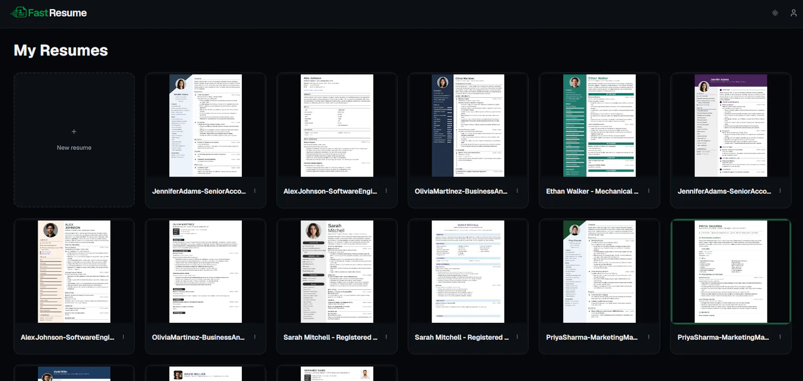 FastResume - Professional Resume Builder screenshot 1