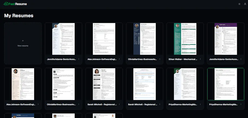 FastResume - Professional Resume Builder screenshot 1