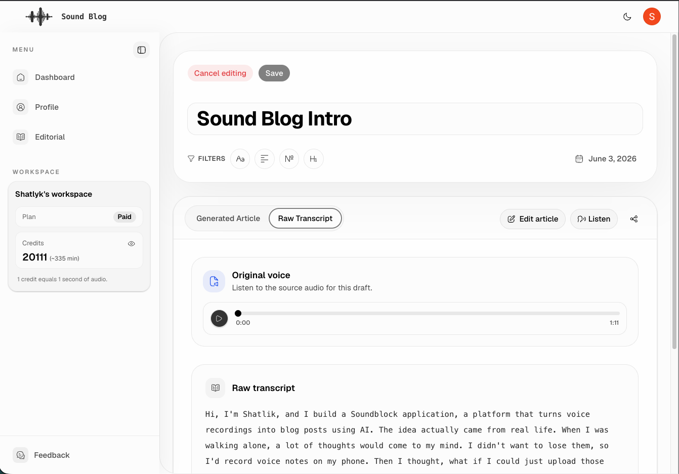 Sound Blog gallery image