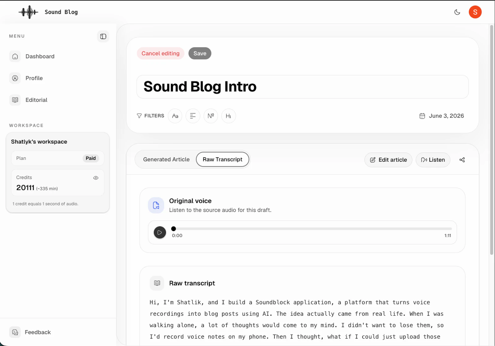Sound Blog screenshot 5