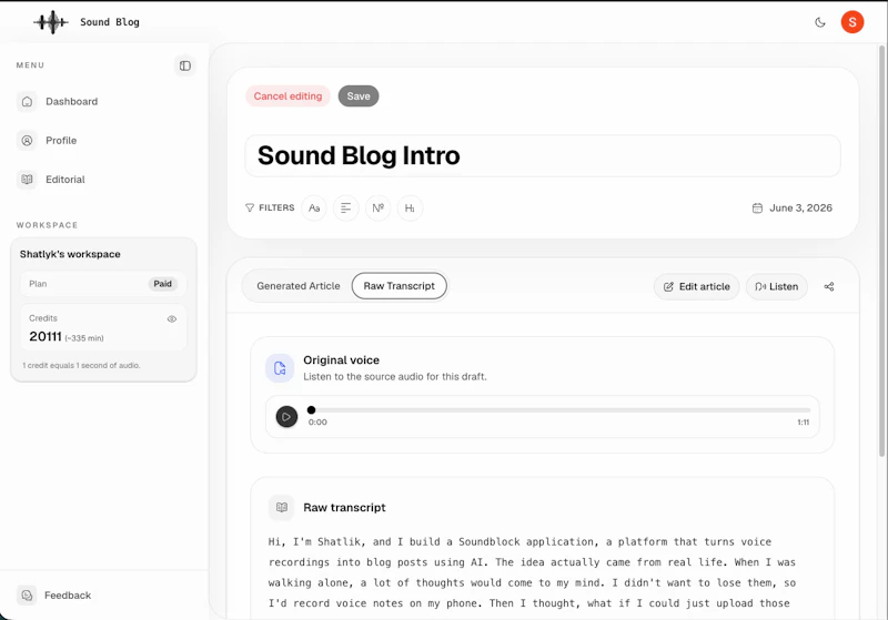 Sound Blog screenshot 5