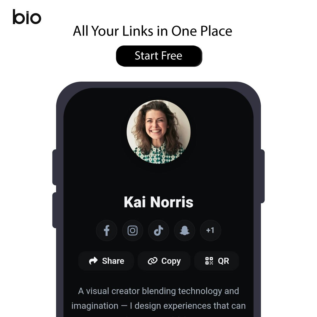 Bio.ly - Crea uno straordinario profilo pubblico e condividilo all'istante media 1