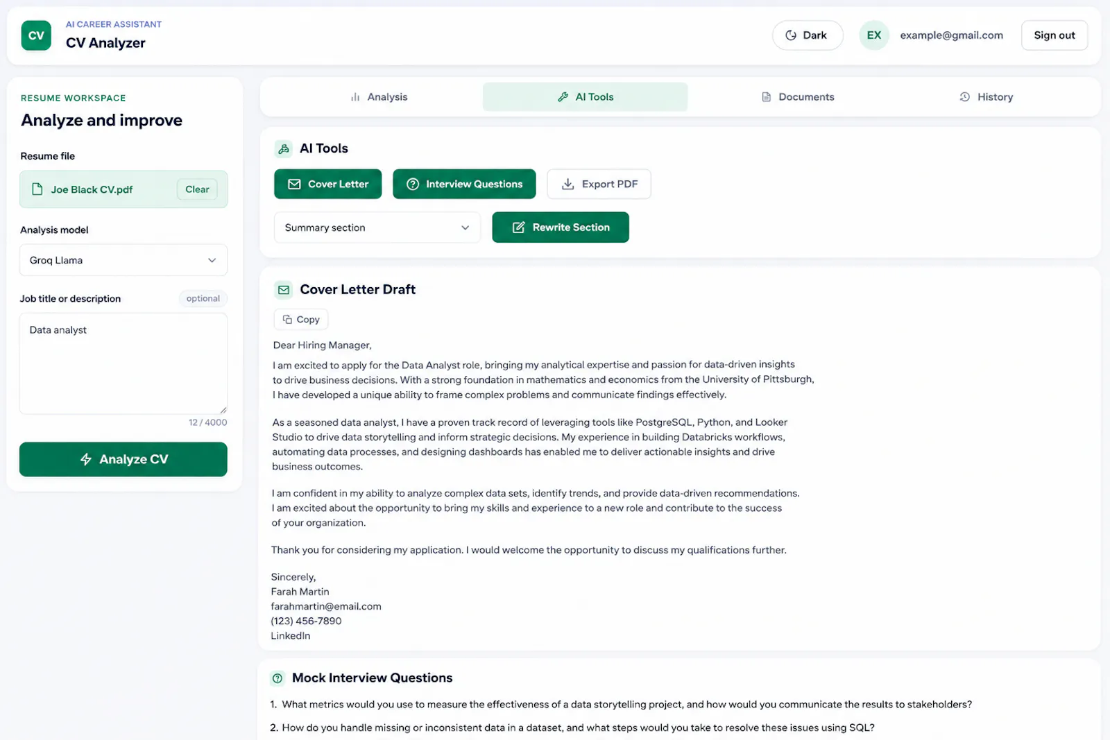 Founder @ CV Analyzer AI screenshot 3