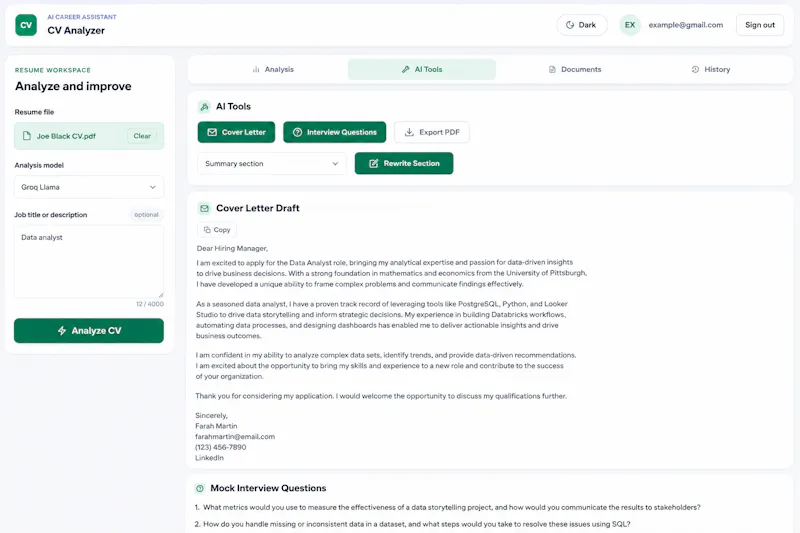 Founder @ CV Analyzer AI screenshot 3