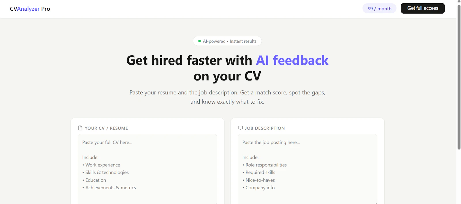 CV Analyzer Pro screenshot 1