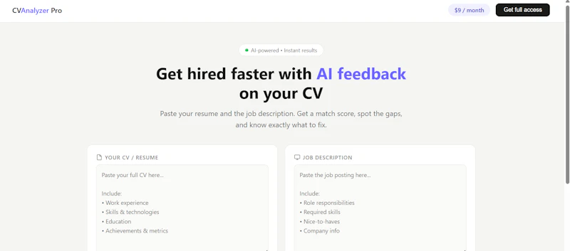 CV Analyzer Pro screenshot 1