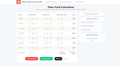 Time Card Calculator gallery image