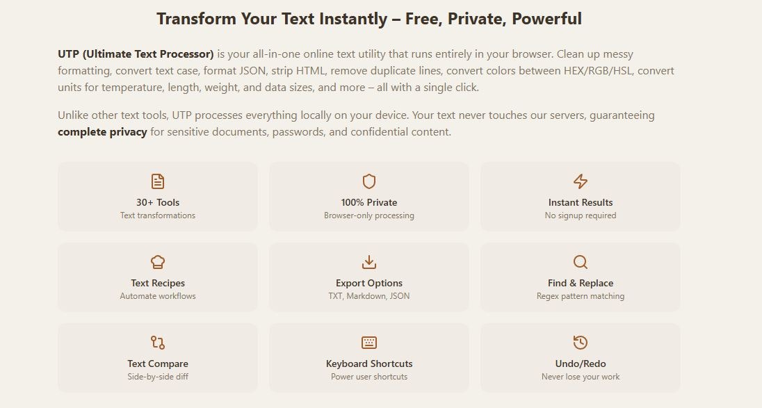 UTP (Ultimate Text Processor)  gallery image