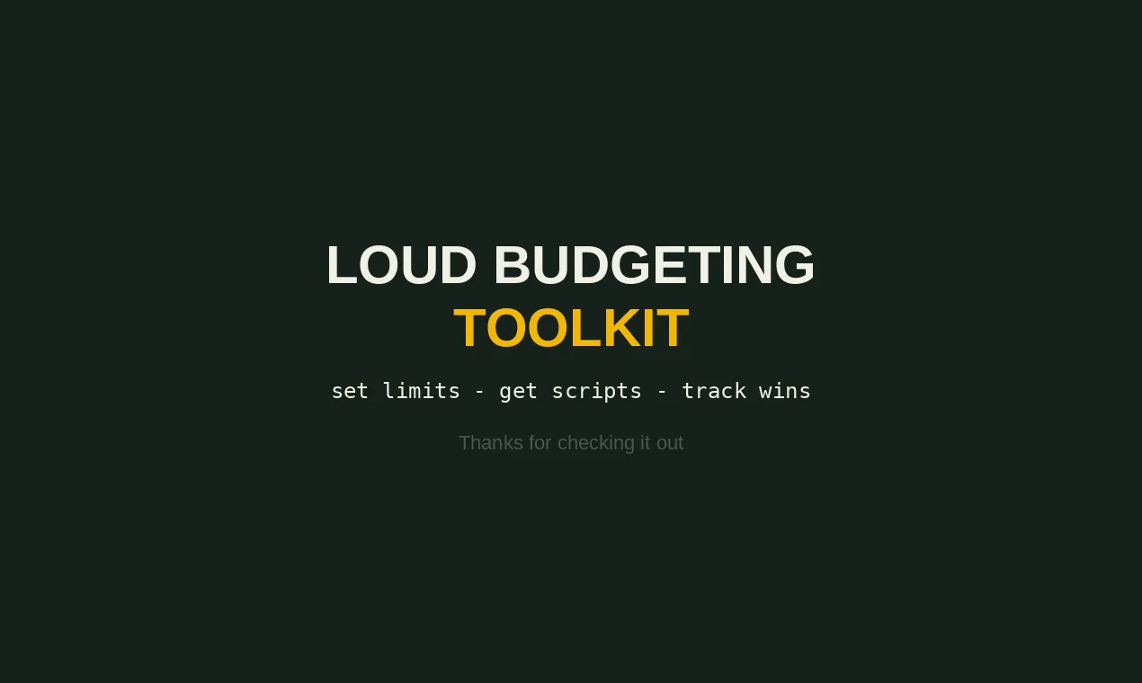 Loud Budgeting Toolkit gallery image