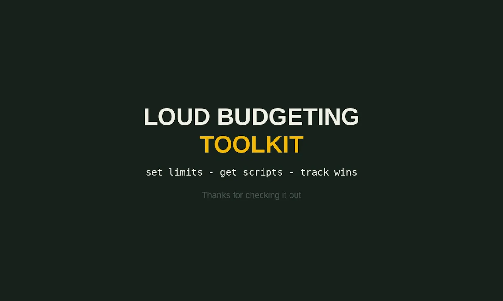 Loud Budgeting Toolkit screenshot 9
