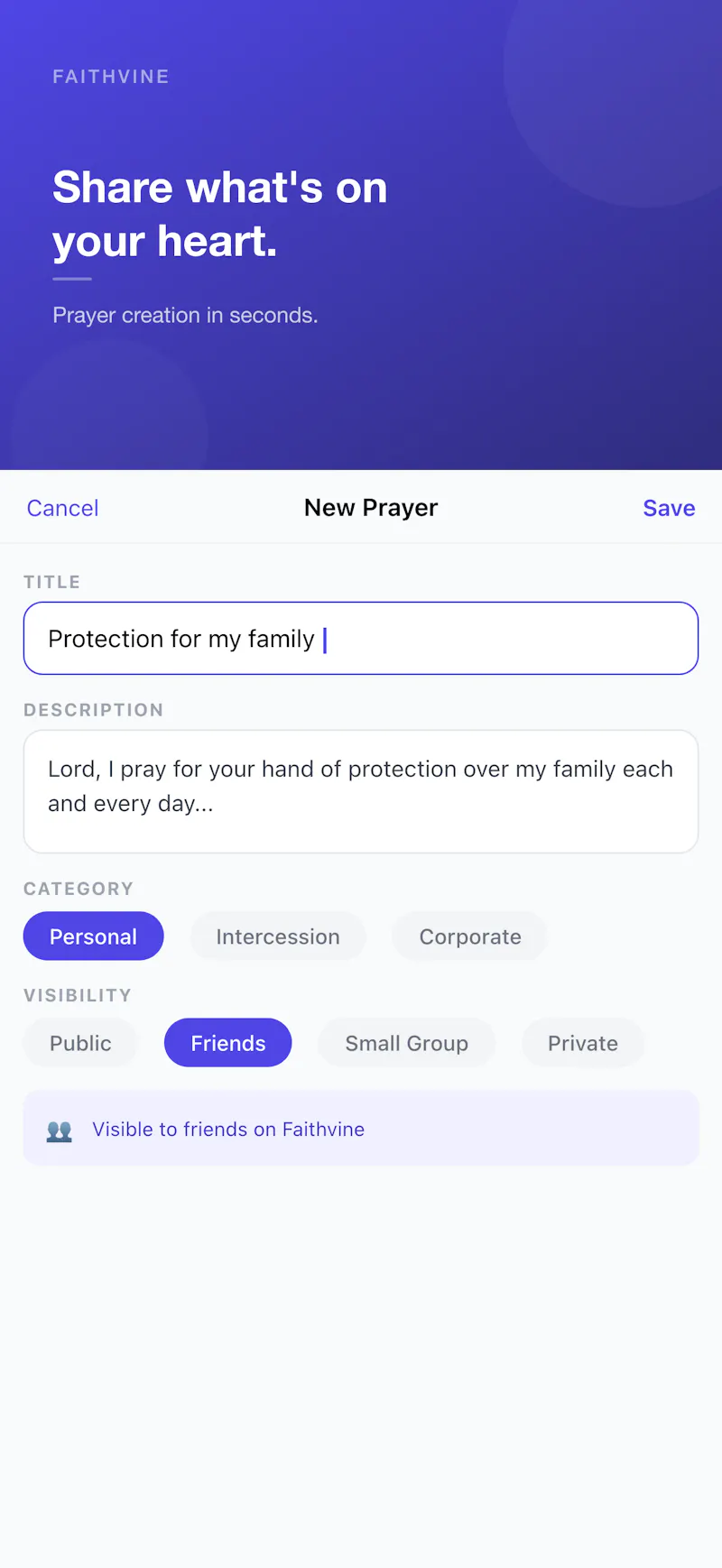 Faithvine screenshot 2