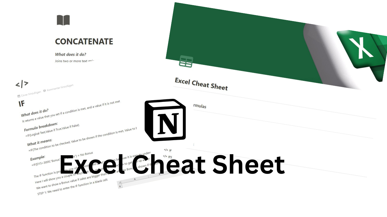 Excel Cheat Sheet media 1