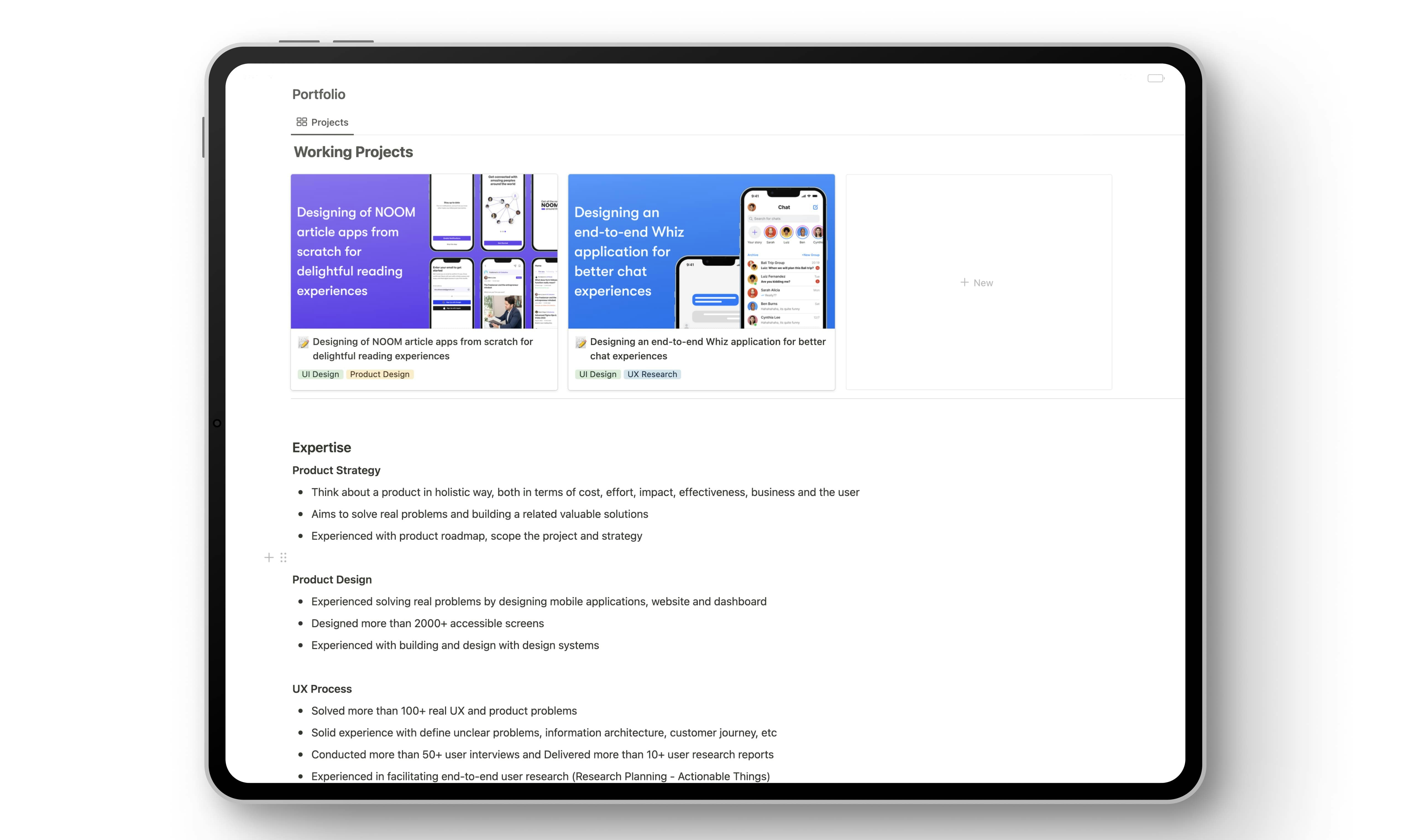 Free UX Portfolio Template gallery image