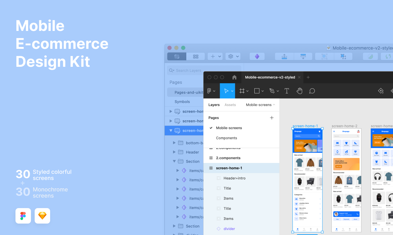 Ecommerce UI Kit for mobile gallery image