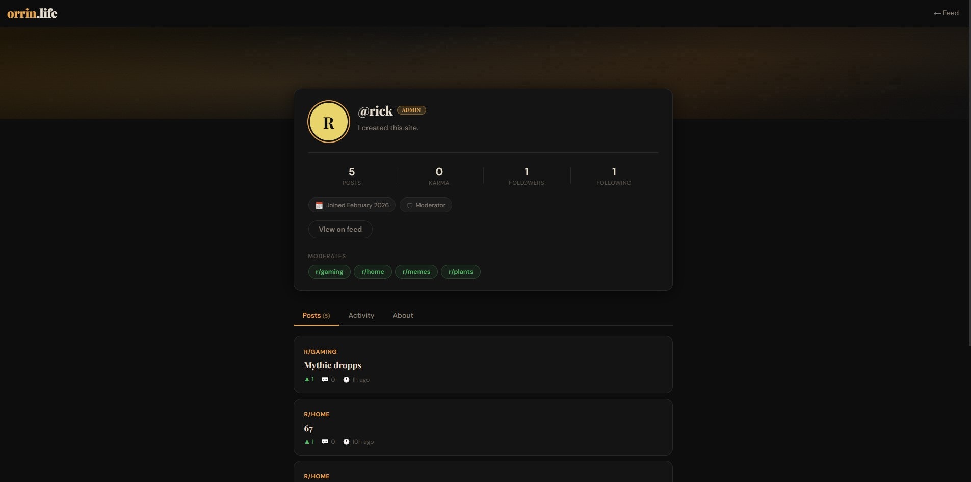 orrin.life — Join the conversation - Screenshot 3 showing product features and functionality