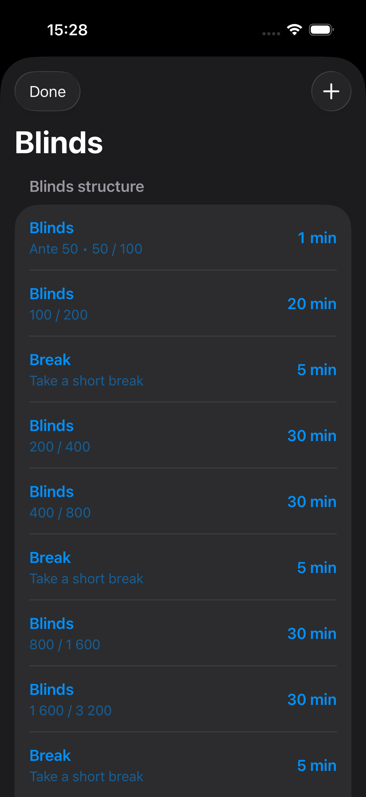Texas Hold’em Poker Timer - Screenshot 2 showing product features and functionality