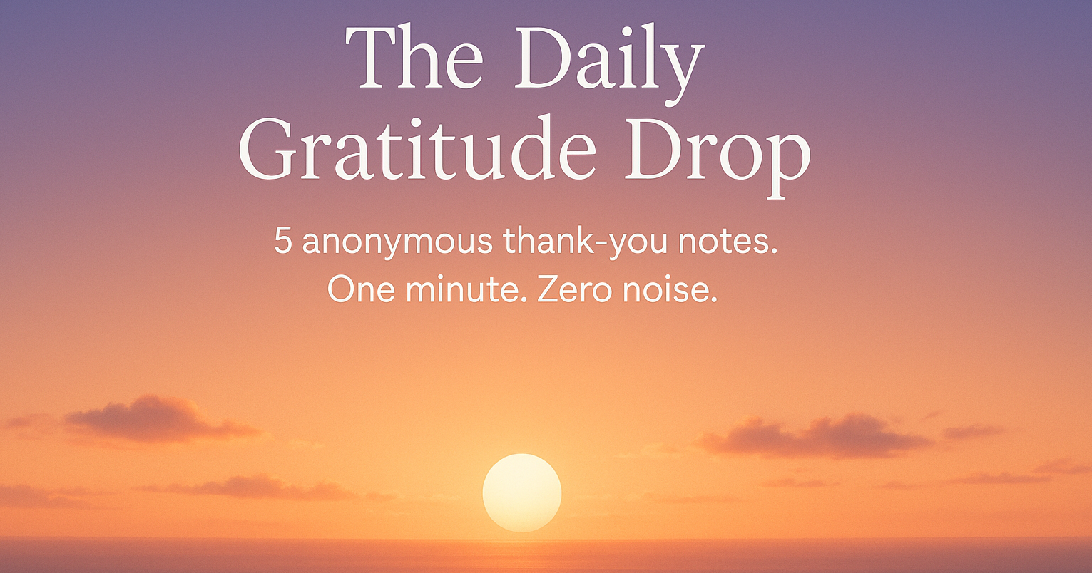 Média La baisse de la gratitude quotidienne - 5 Notes de remerciement anonymes.Une minute.Zéro bruit. 1