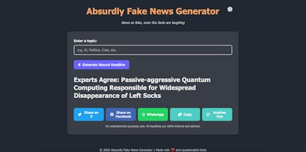 Absurdly Fake News Generator gallery image