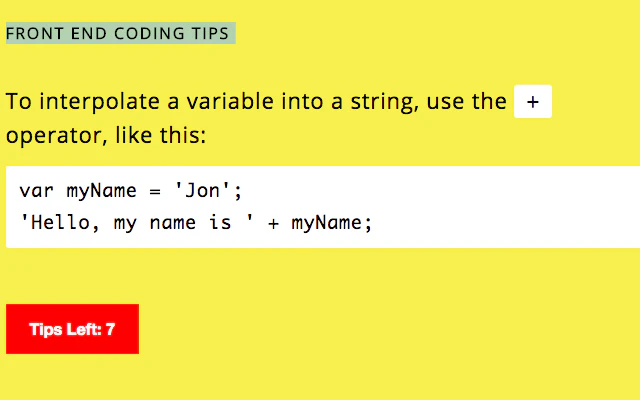 Javascript Tips Chrome Extension